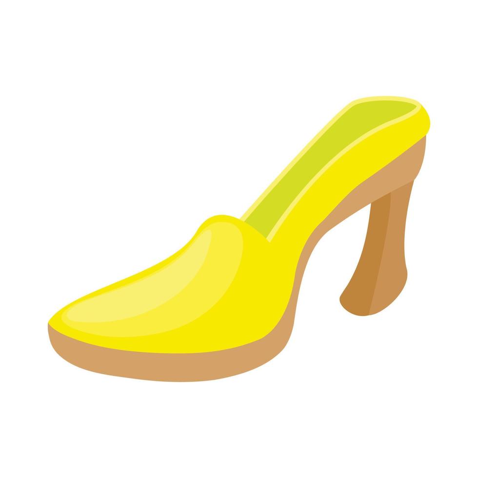 Yellow shoe icon, cartoon style vector