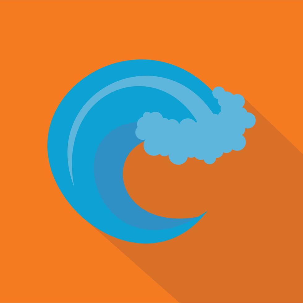 icono de tormenta de olas, estilo plano vector