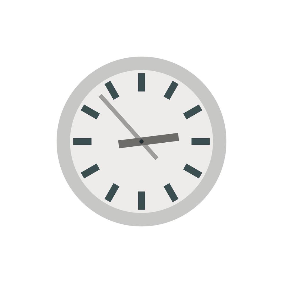 Wall clock icon in flat style vector