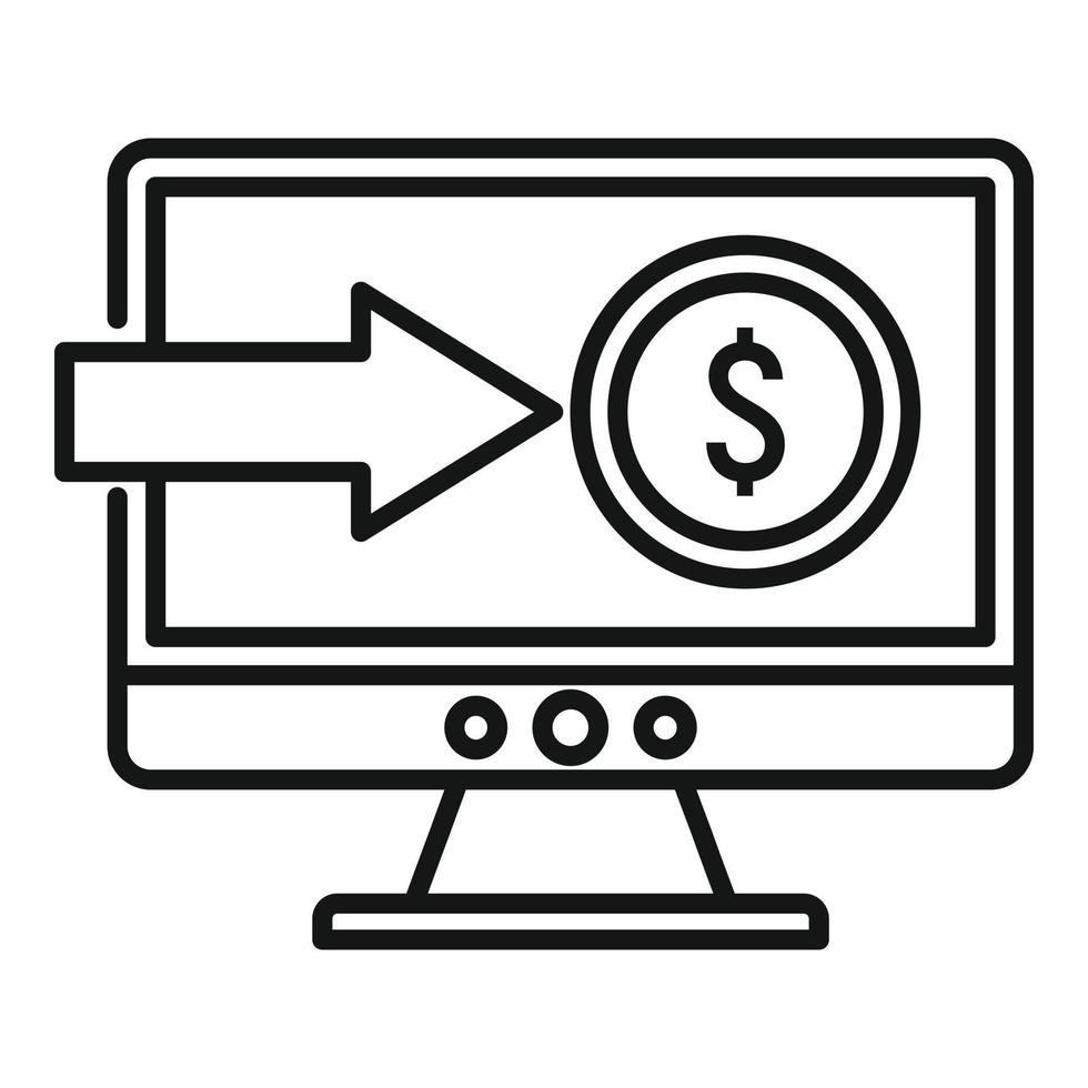 Take online loan icon, outline style vector