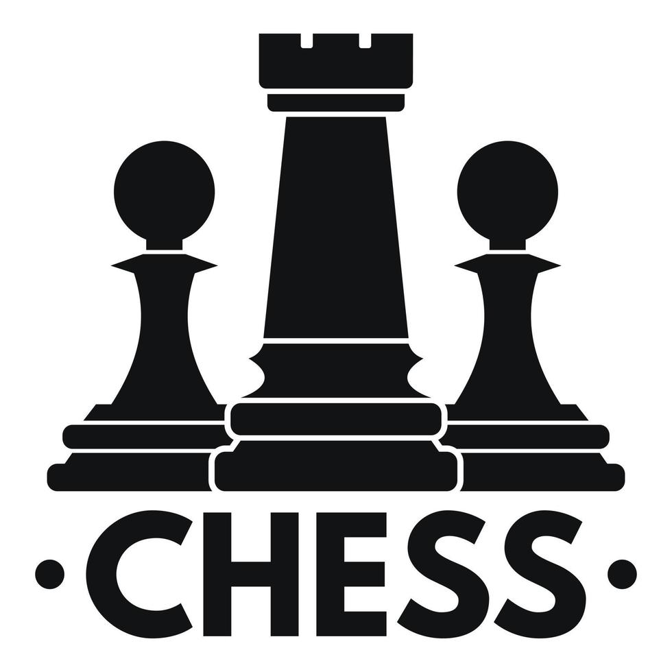 Chess play logo, simple style vector