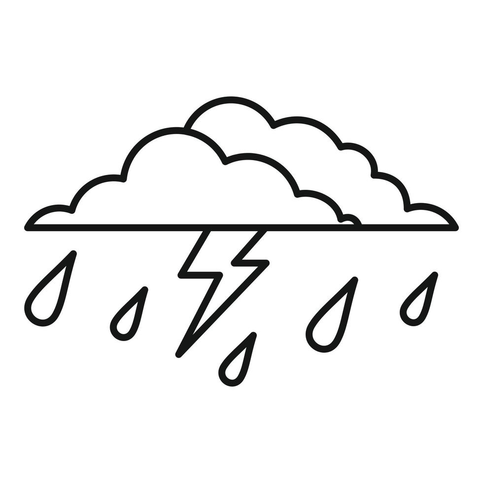 Thunderstorm icon, outline style vector