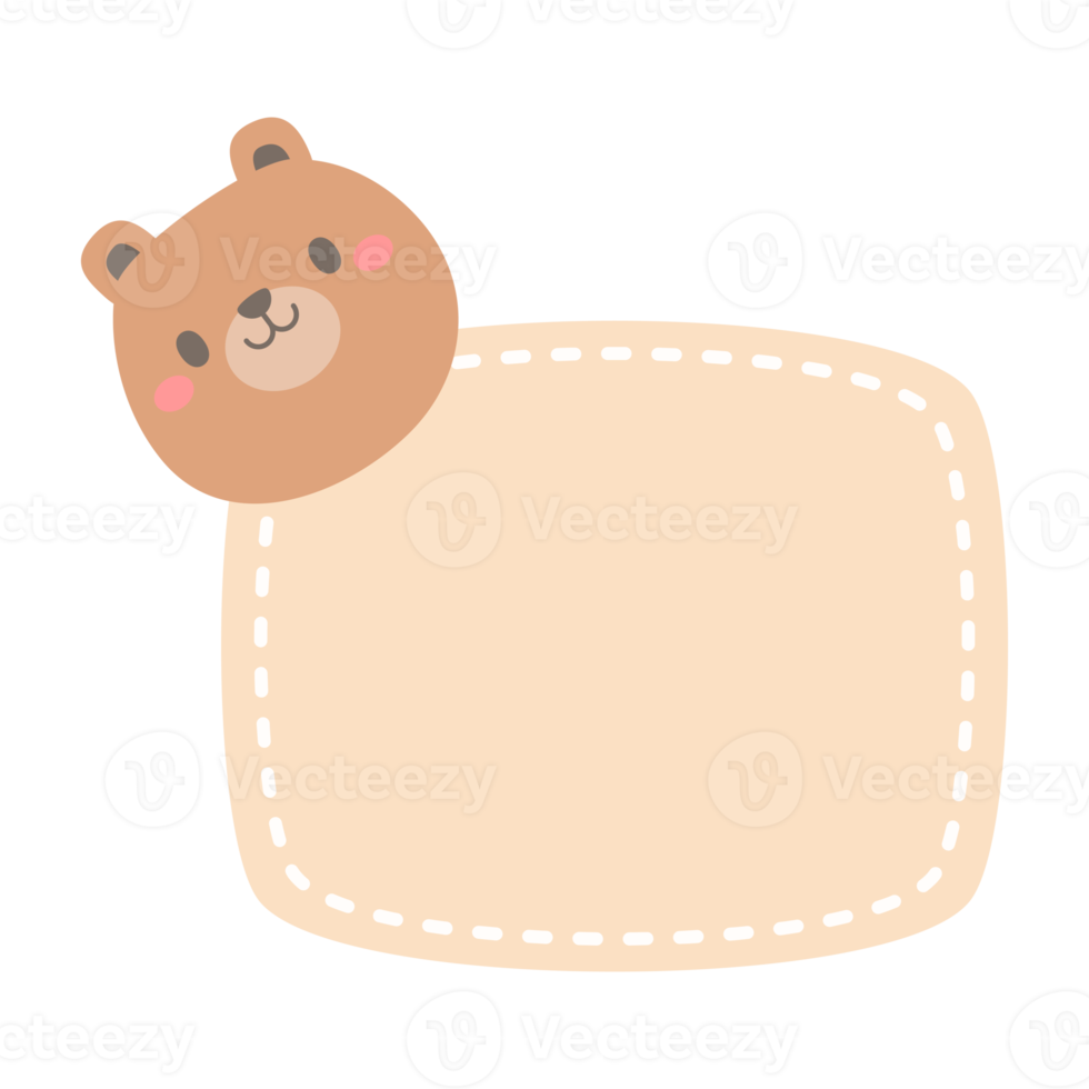 cute wild animal cartoon text frame for decorating schedule notebook png