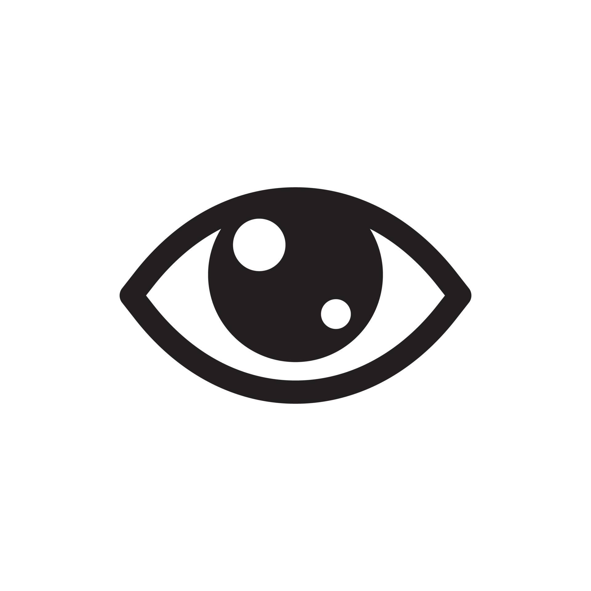 Eye icon. Simple flat eye design Vision care concept Wear glasses for a