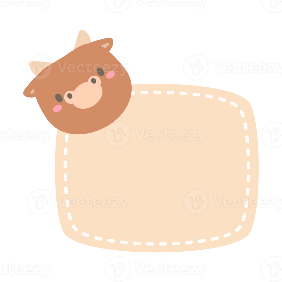 cute wild animal cartoon text frame for decorating schedule notebook png