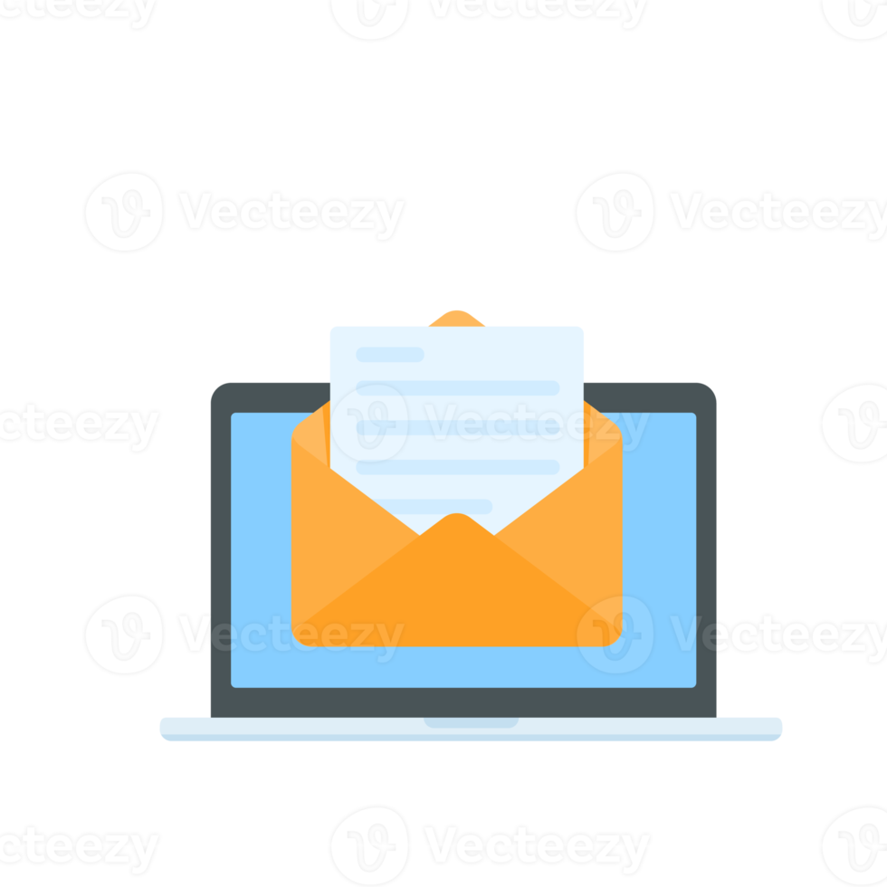 letter on computer monitor The concept of e-mail communication png