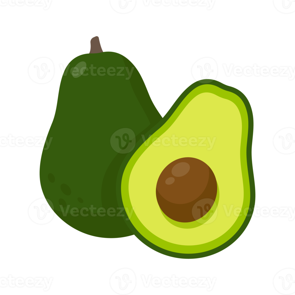 Avocado cut in half Healthy food for vegetarians png