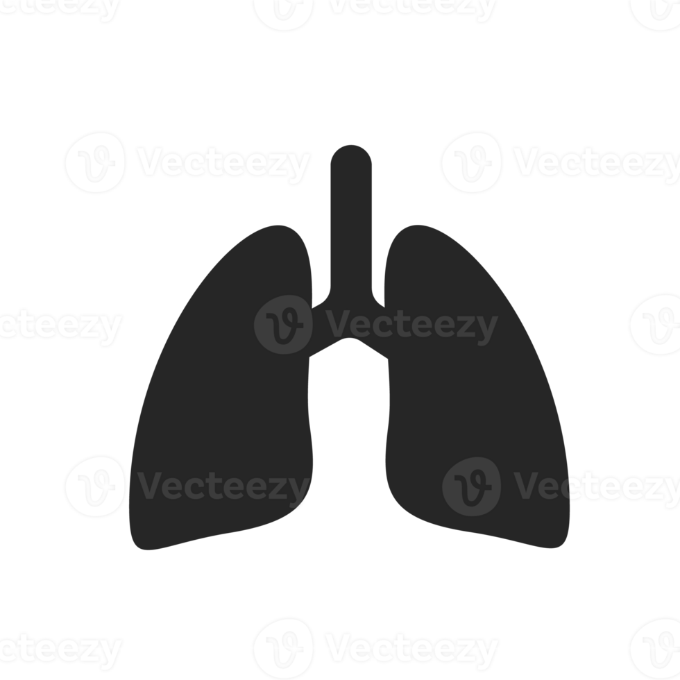 icono de pulmón. Los pulmones ayudan a respirar oxígeno en el cuerpo humano. concepto de cuidado del cuerpo png