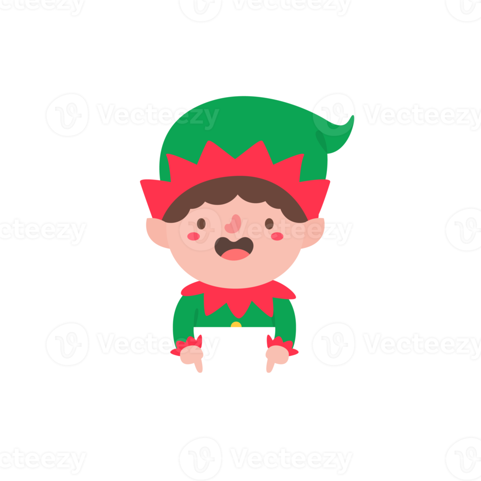 Elf character for decorating Christmas greeting cards. png