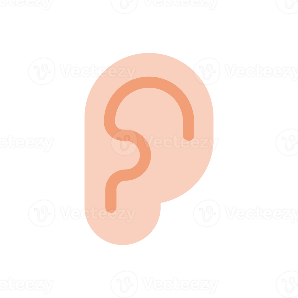 Ear icon. Ear line design The concept of hearing problems Isolated on background png