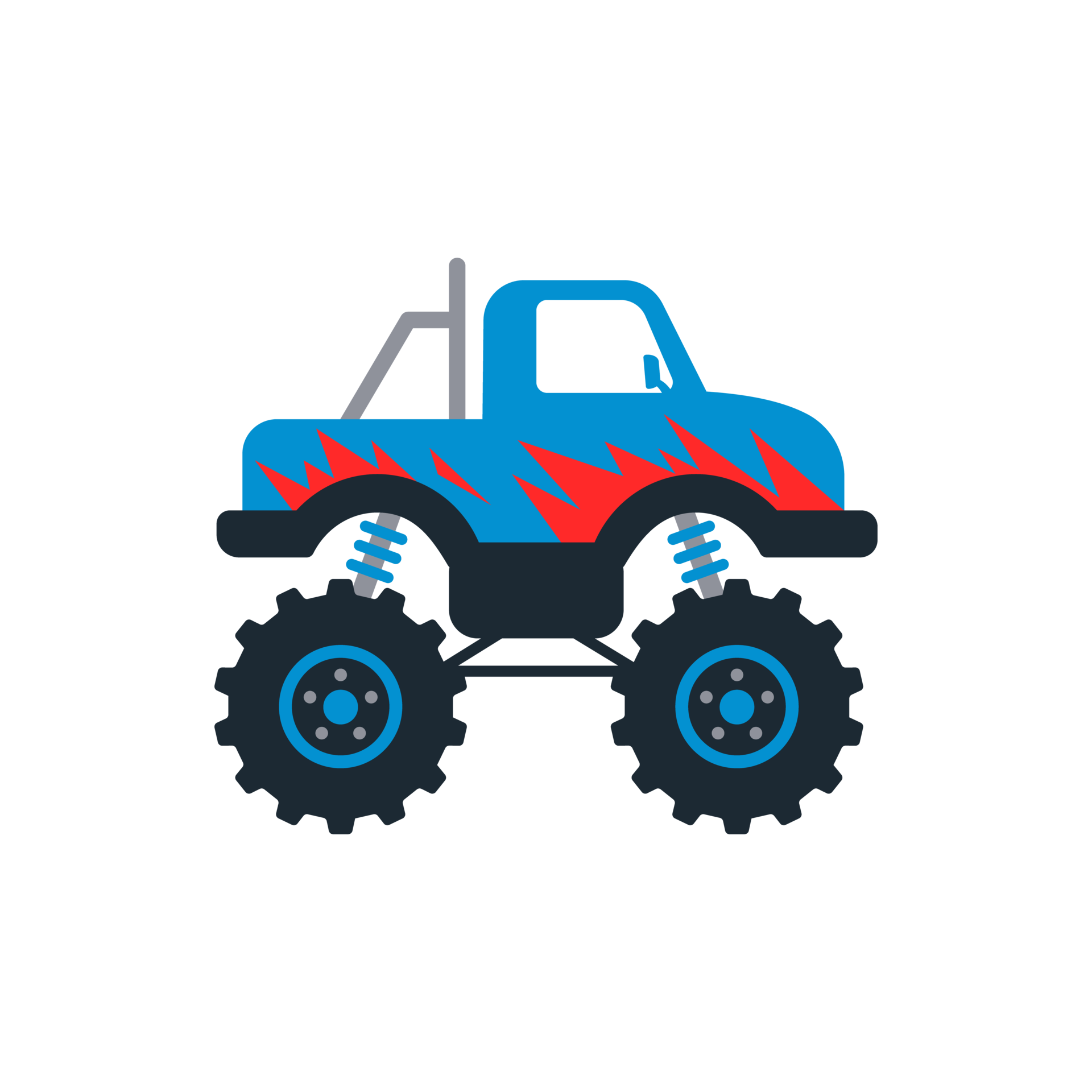 Set of monster trucks. pickup truck with big wheels Cartoon car design  ideas for boys. 14569380 PNG