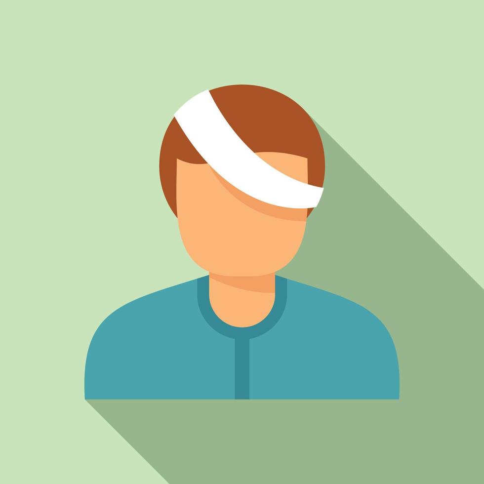 Kid eye injury icon, flat style vector