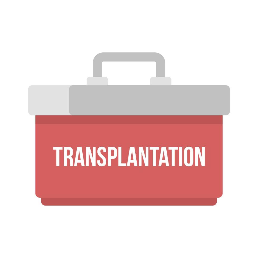 Transplantation box icon, flat style vector