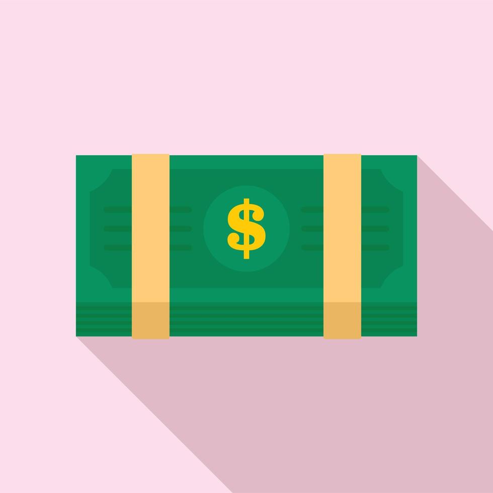 icono de paquete de dólar, estilo plano vector