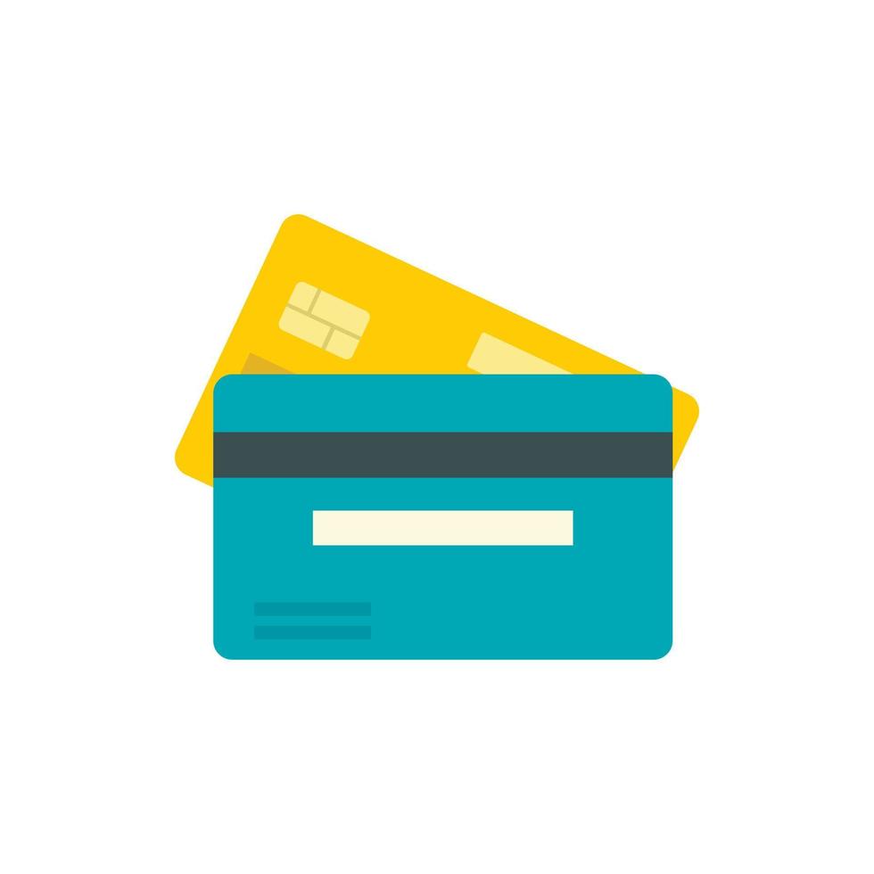 icono de tarjeta de crédito bancaria, estilo plano vector