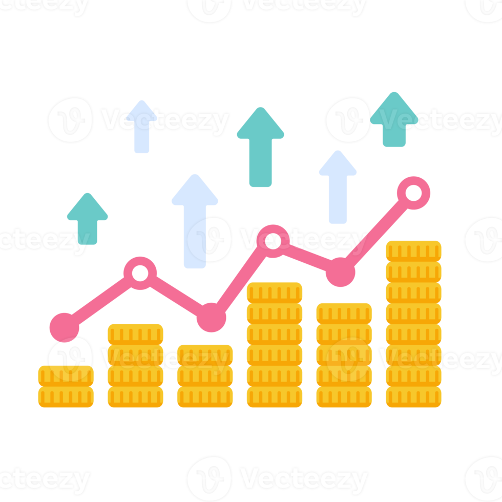 Tree Dollar Coins Growing business investment income concept png