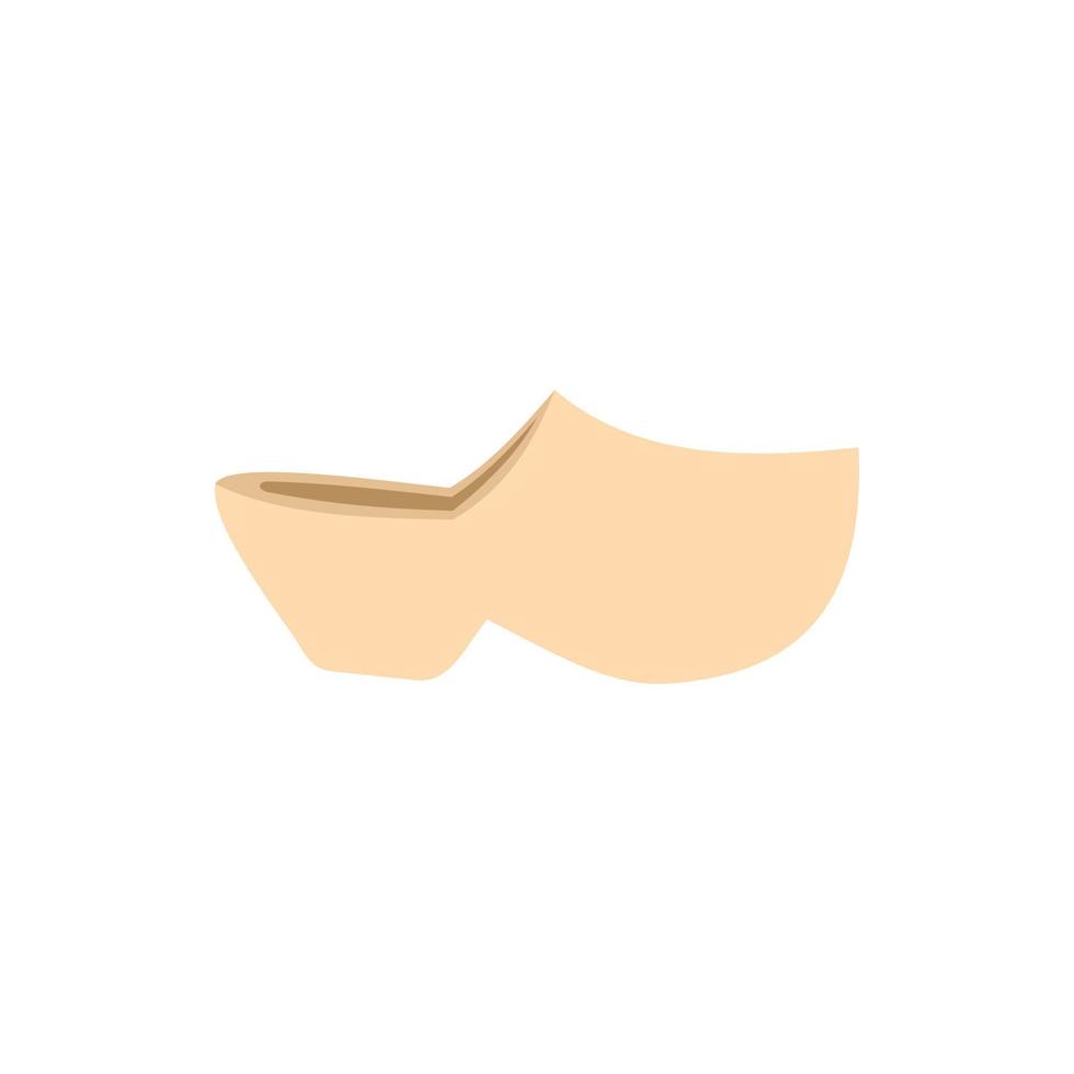 Wooden shoe icon in flat style vector