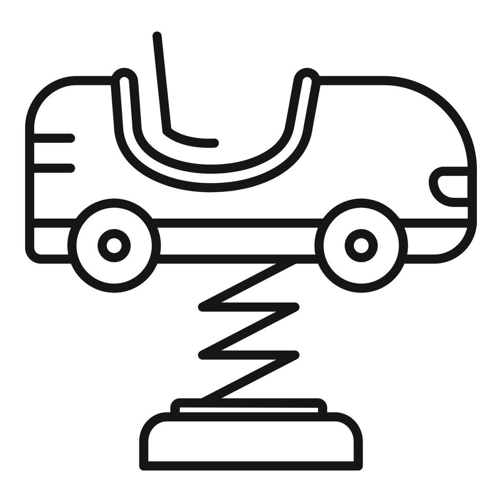 icono de resorte de coche para niños, estilo de contorno vector