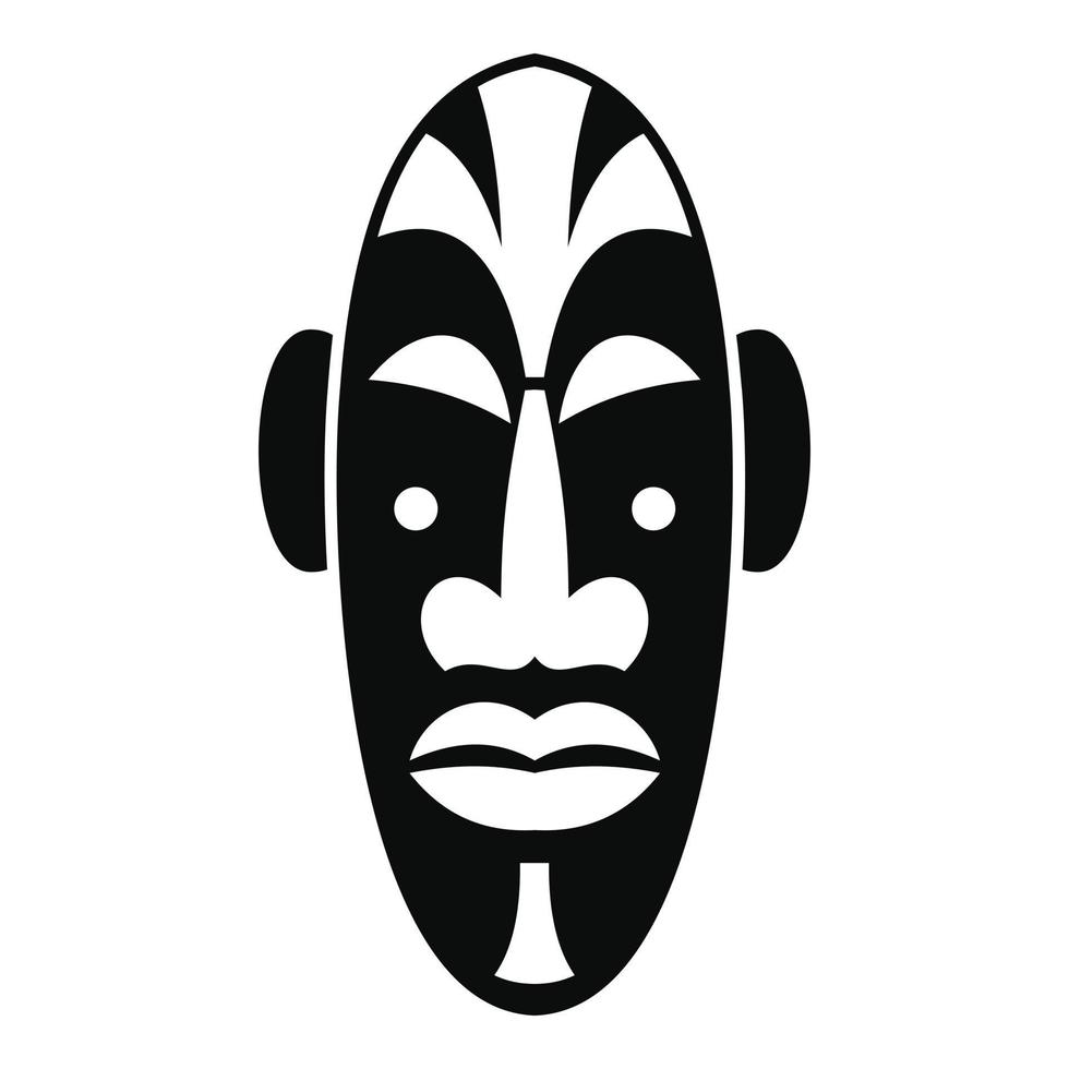 icono de máscara africana, estilo simple vector