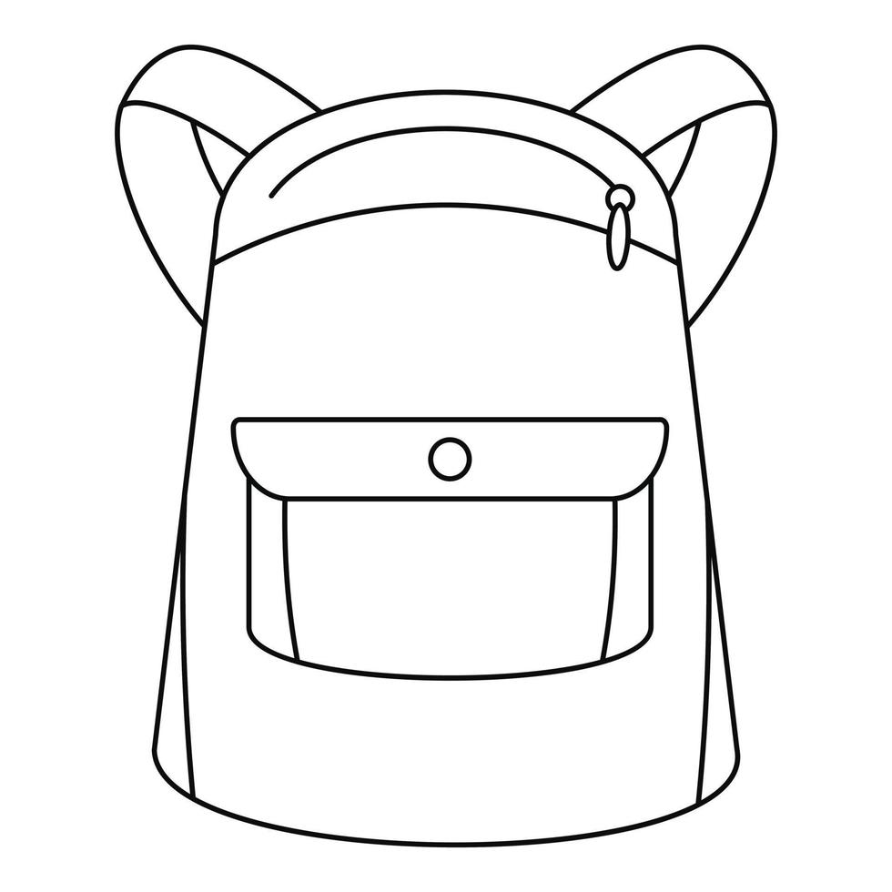 icono de mochila emmo, estilo de esquema vector