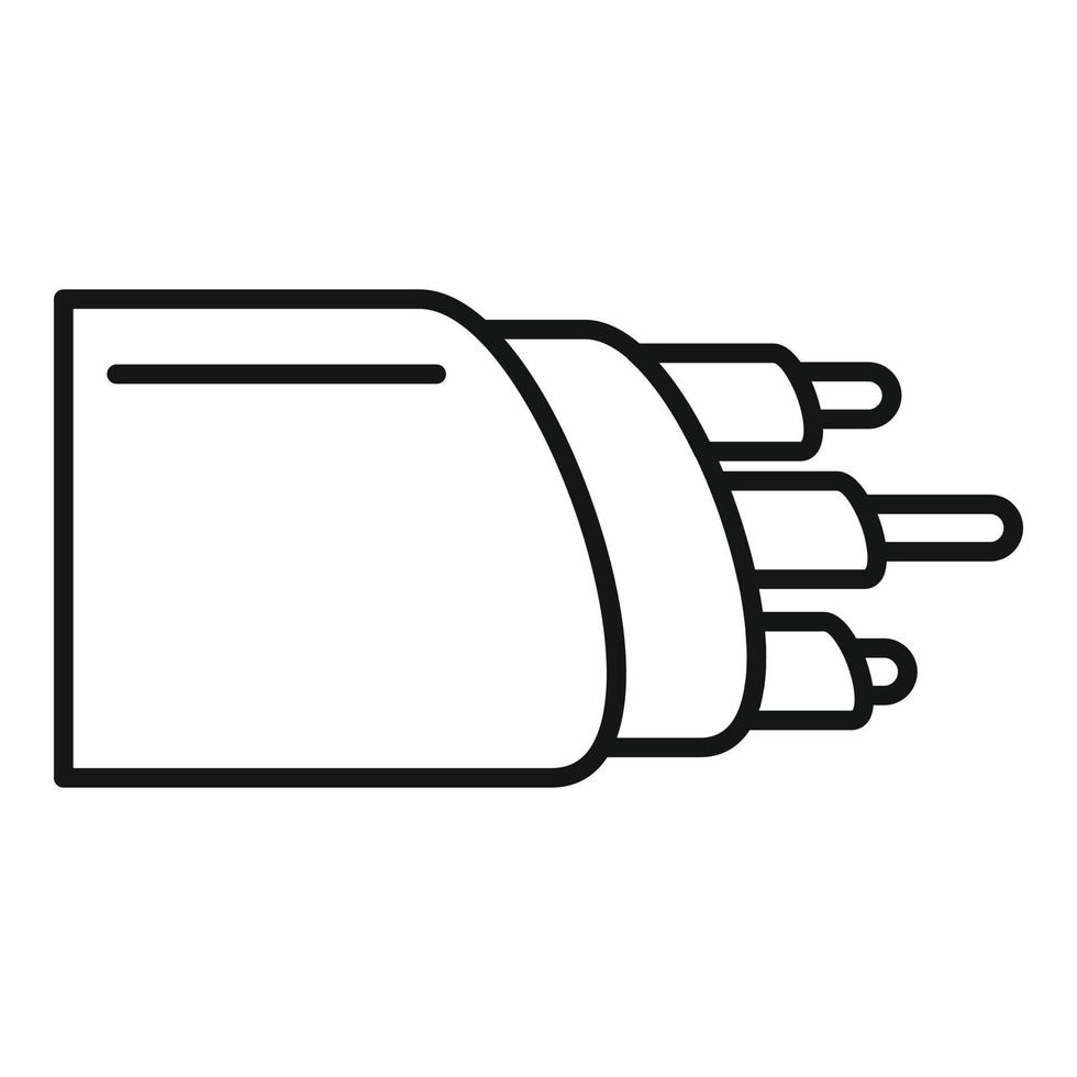 icono de cable óptico de red, estilo de contorno vector