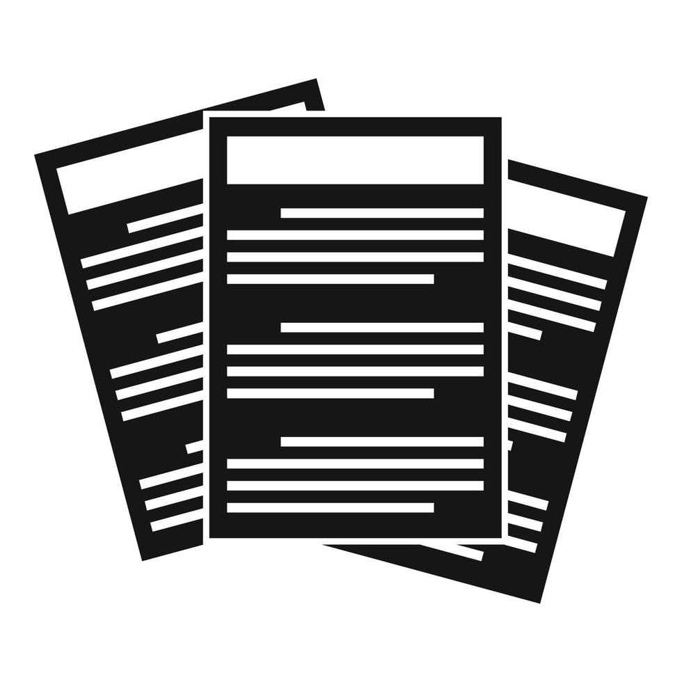 Conclusion papers icon, simple style vector