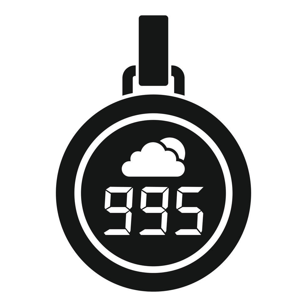 Digital barometer icon, simple style vector