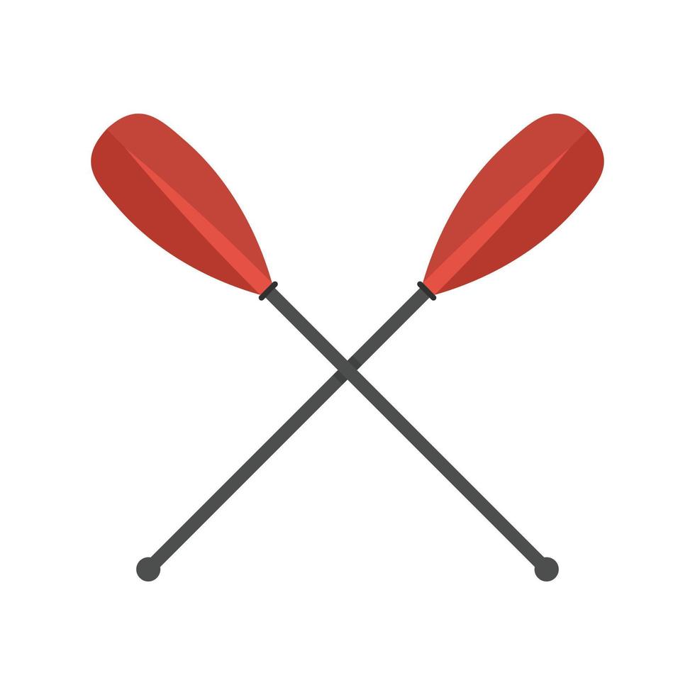 Metal crossed oars icon, flat style vector