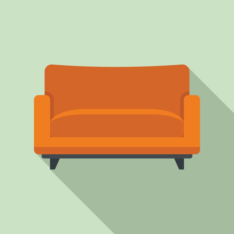 sofá, sillón, icono, plano, estilo vector