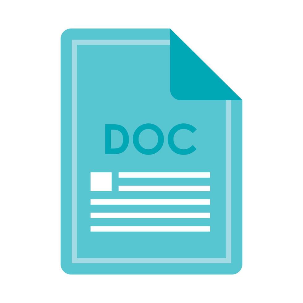 File DOC icon, flat style vector