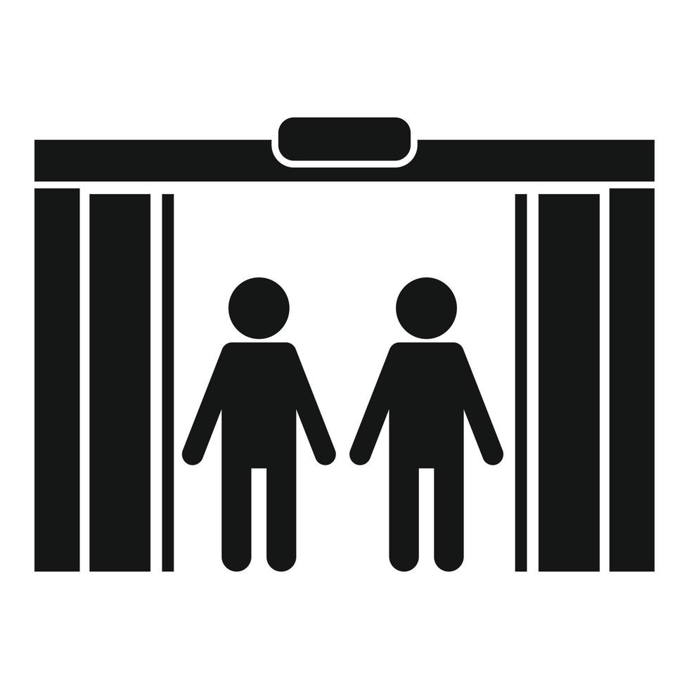 People in elevator icon, simple style vector