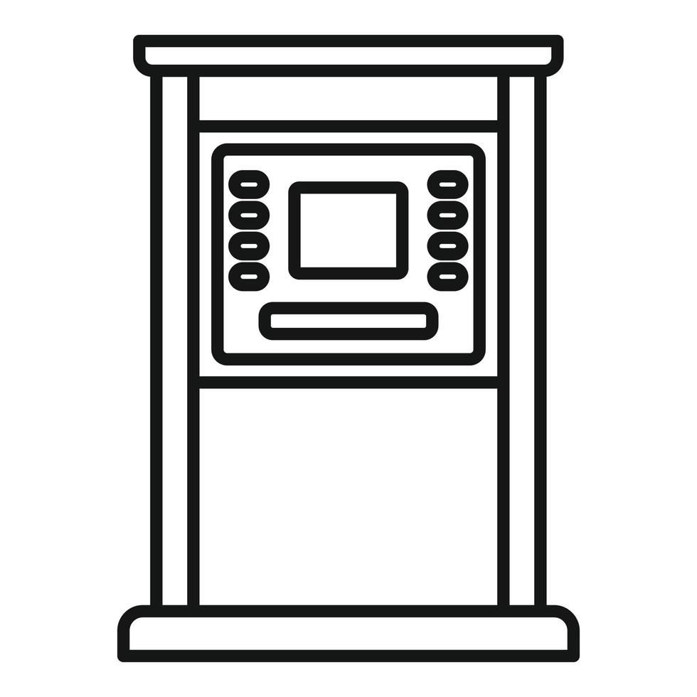 Atm monitor screen icon, outline style vector