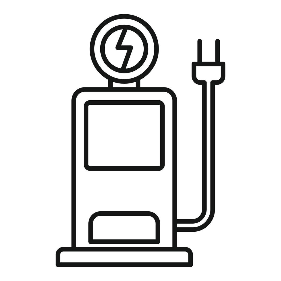 City car charging station icon, outline style vector