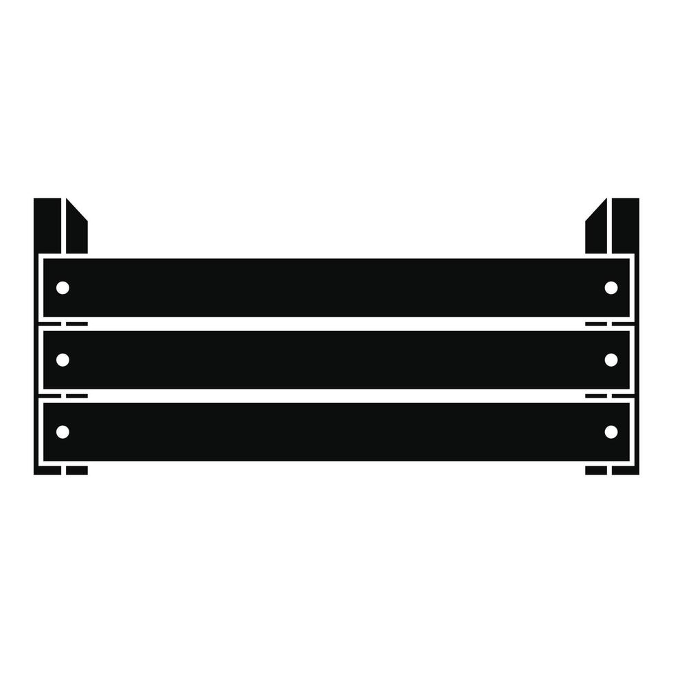icono de caja de madera, estilo simple vector