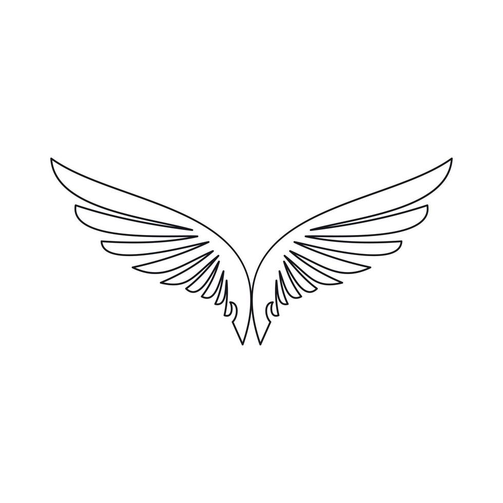 Wing icon, outline style vector