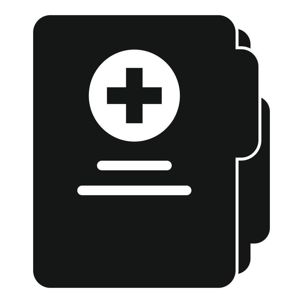 Medical folder icon, simple style vector