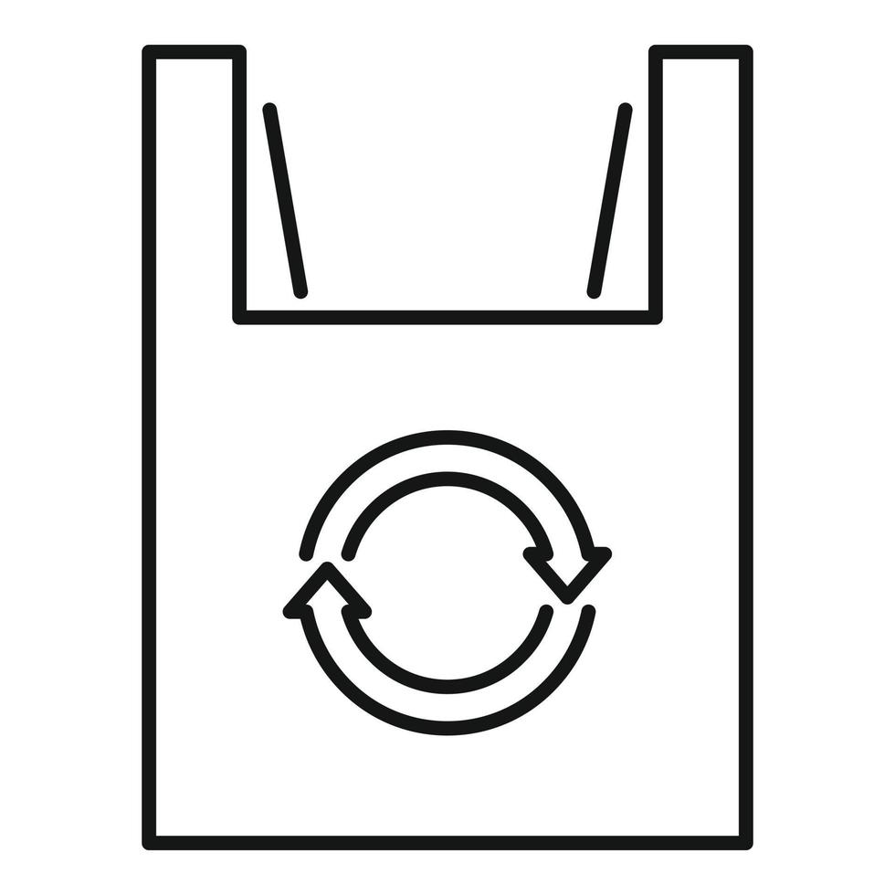 Recycling package icon, outline style vector