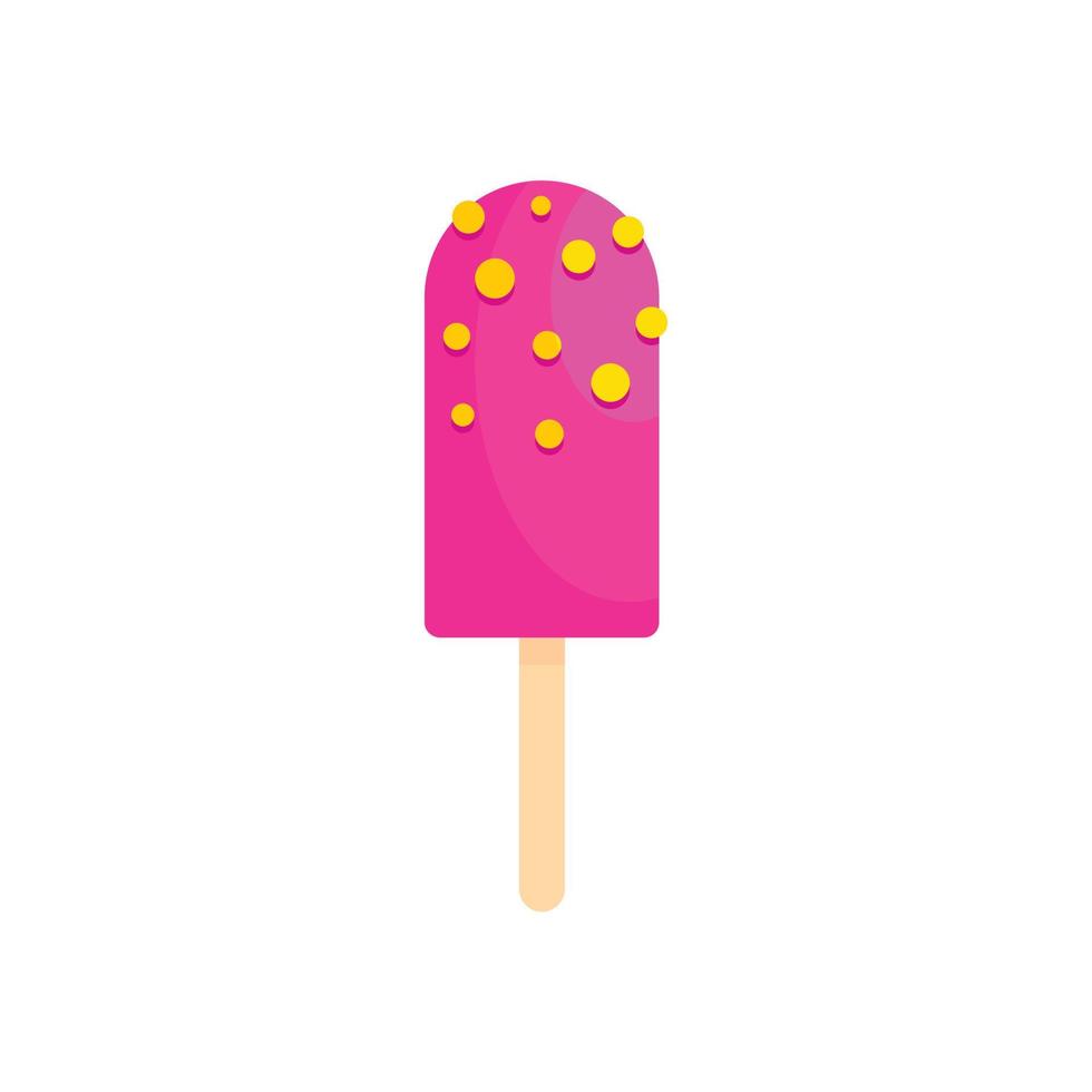 icono de helado rosa claro, tipo plano vector