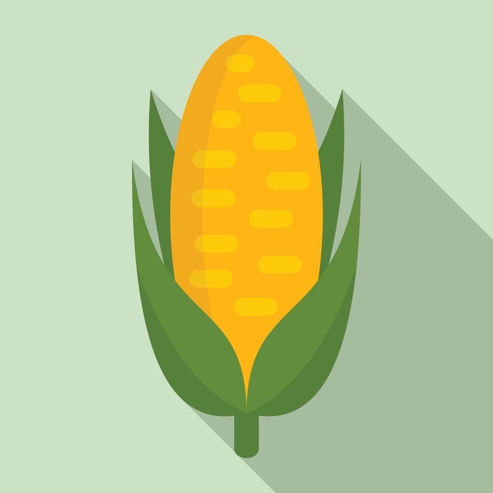 Sweet corn icon, flat style vector