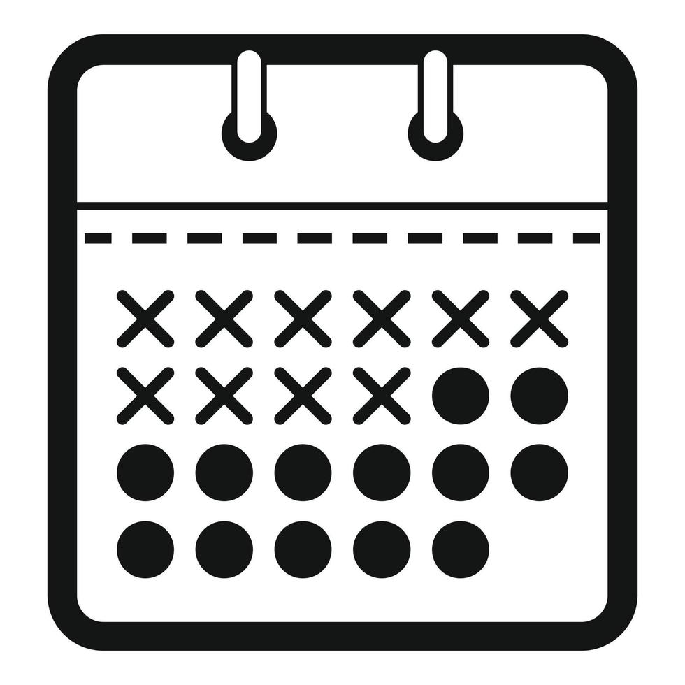 Calendar plan icon, simple black style vector