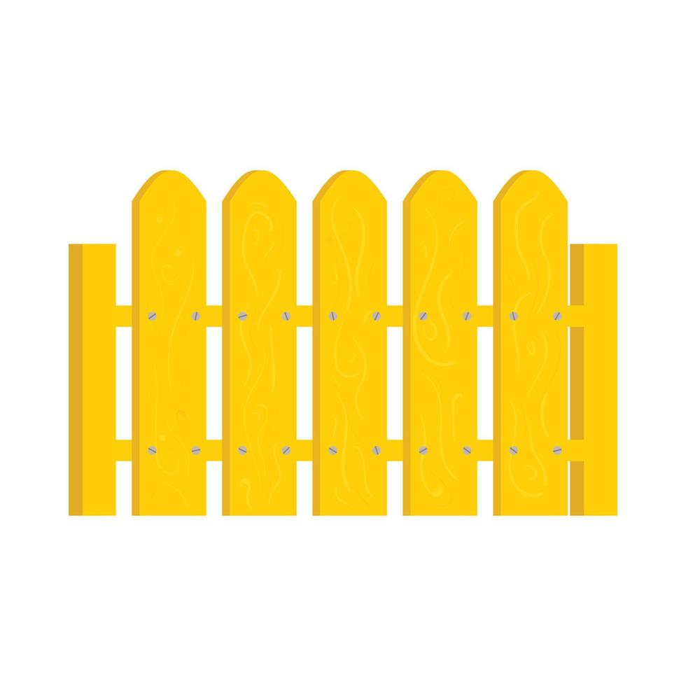 Yellow fence icon in cartoon style vector