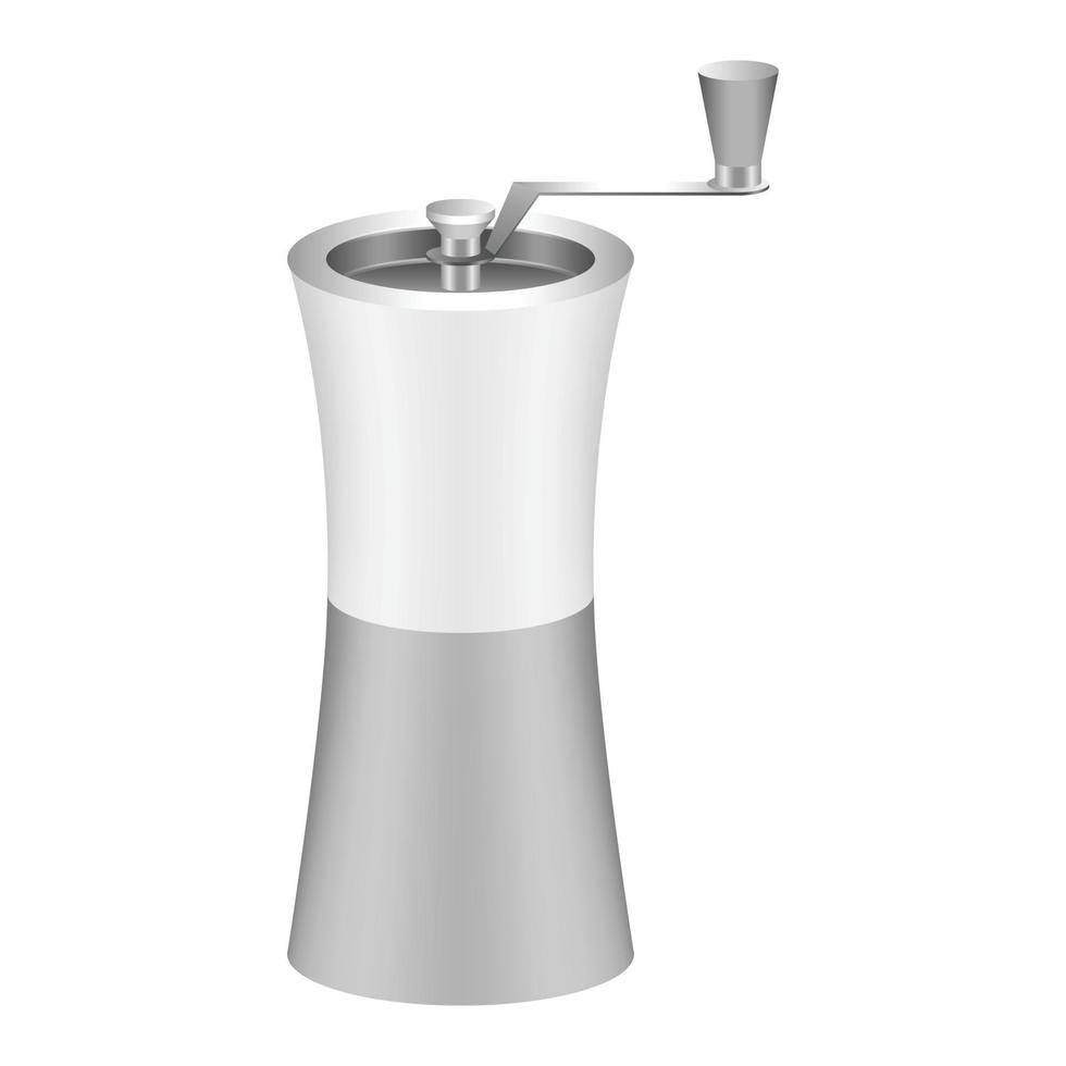 Manual coffee grinder icon, realistic style vector