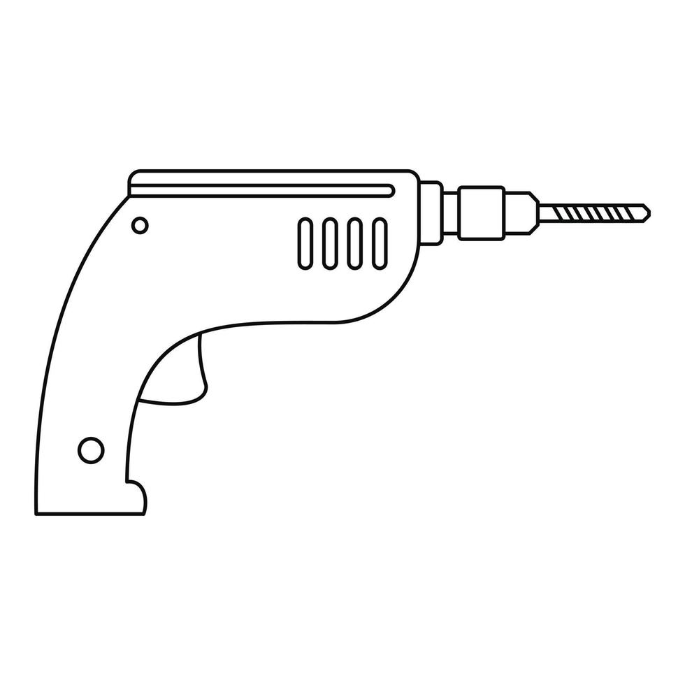 Drill icon, outline style vector