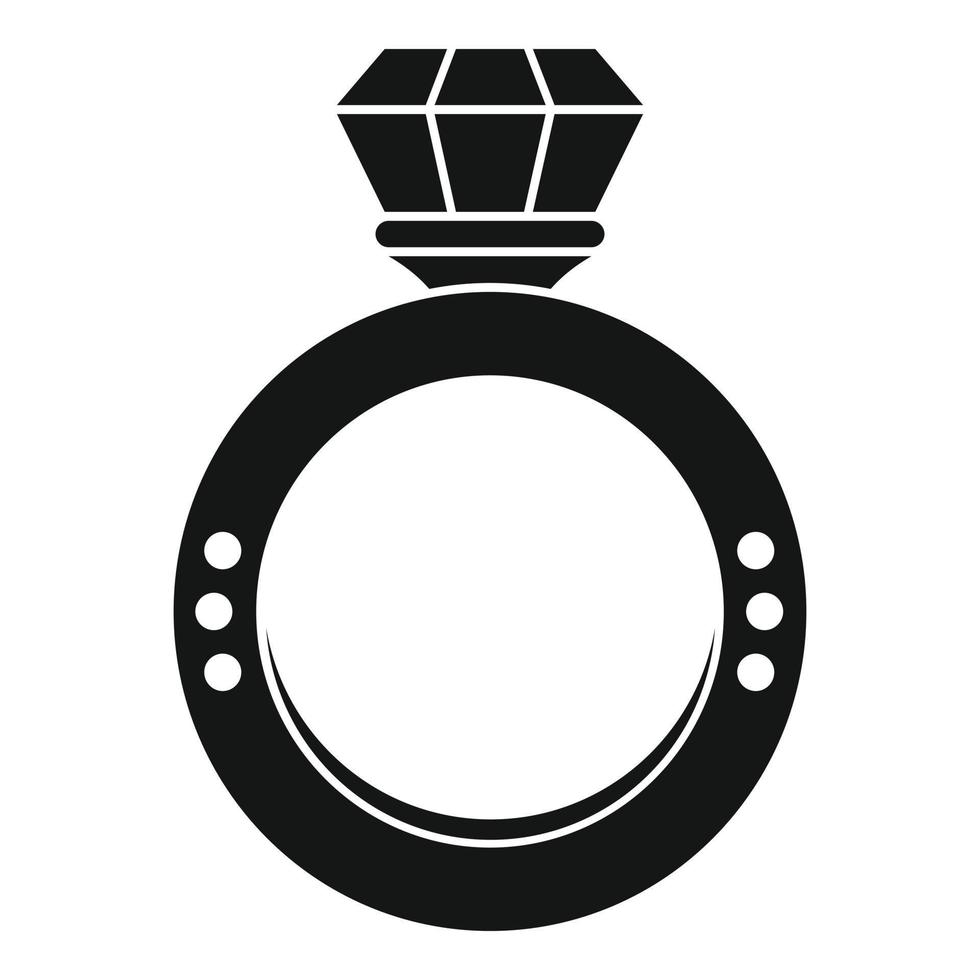 icono de anillo de diamantes, estilo simple vector