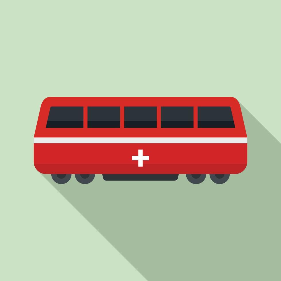 Swiss train icon, flat style vector