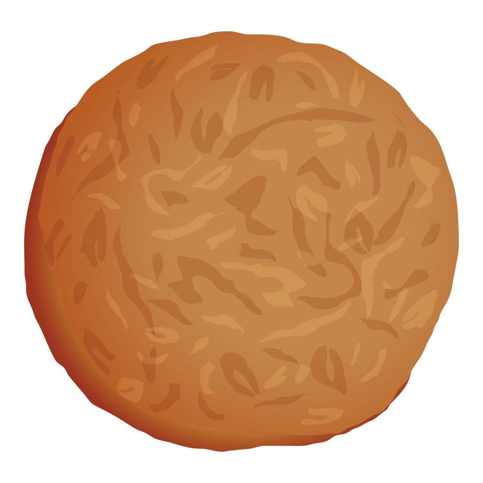 Wheat cookie icon, cartoon style vector