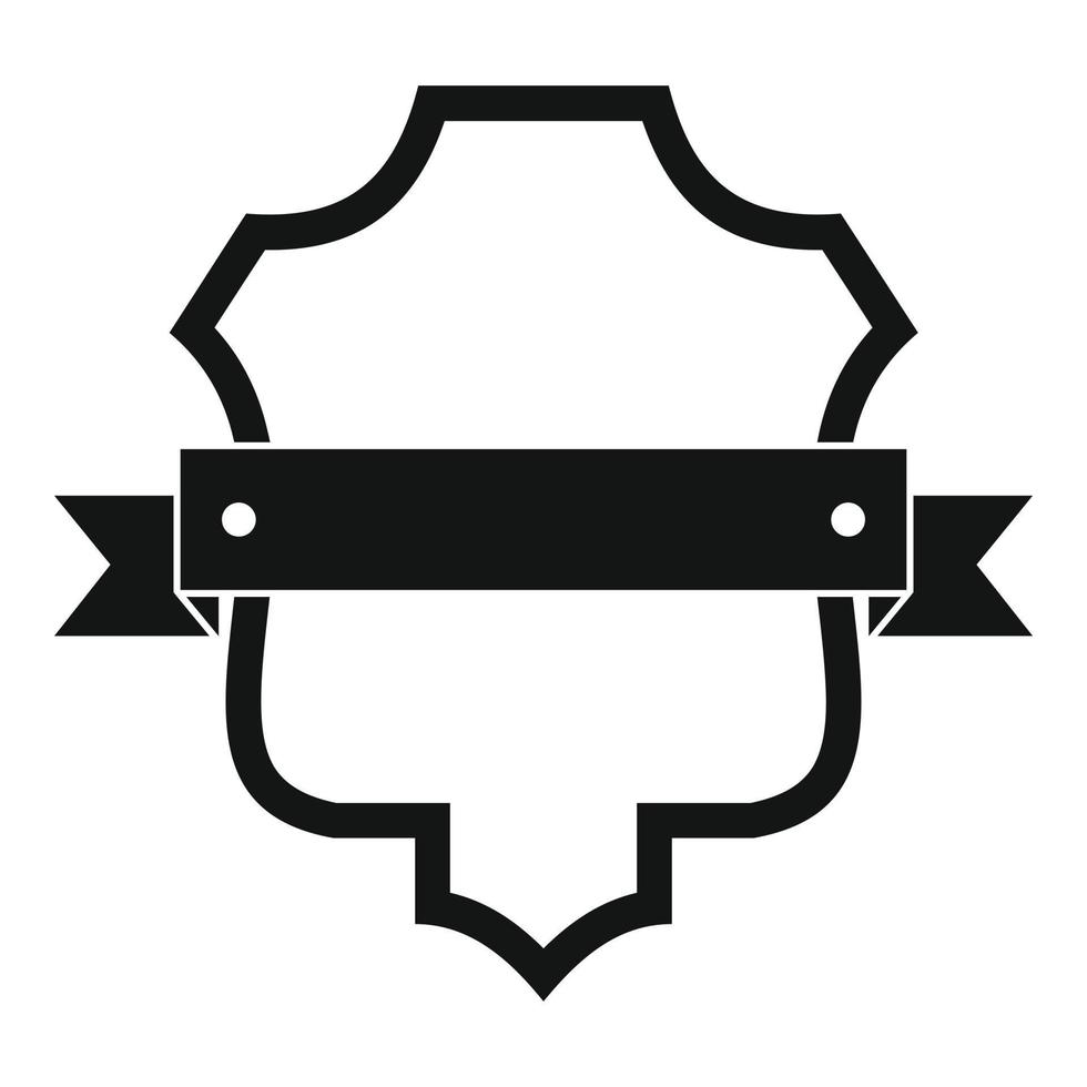 Badge guardian icon, simple black style vector