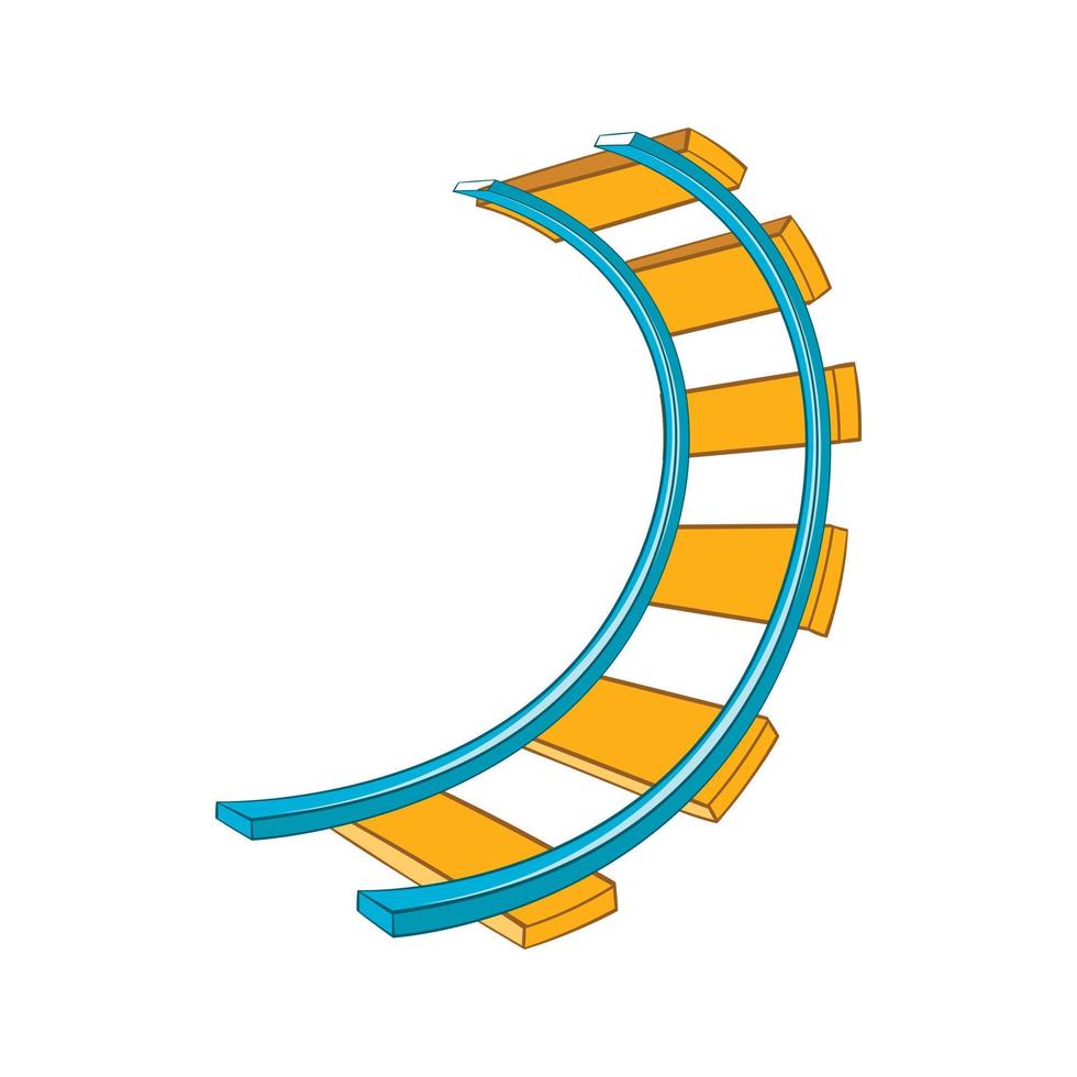 Roller coaster track icon in cartoon style vector