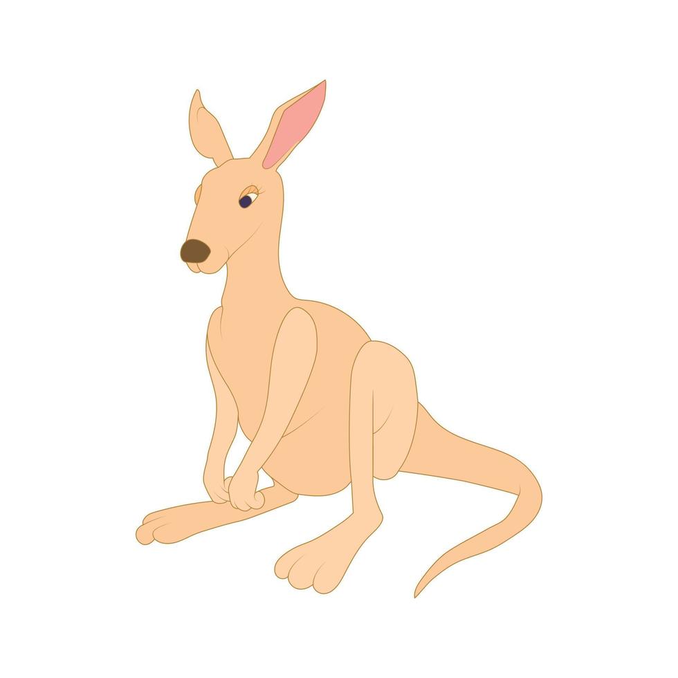Kangaroo icon, cartoon style vector