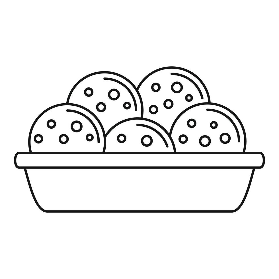 icono de galleta mexicana, estilo de esquema vector